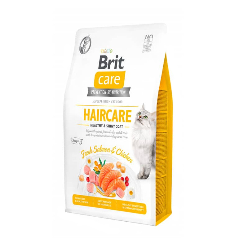 Brit Care Cat Haircare Sabor Salmon&Chicken – Grain-Free- 2kg
